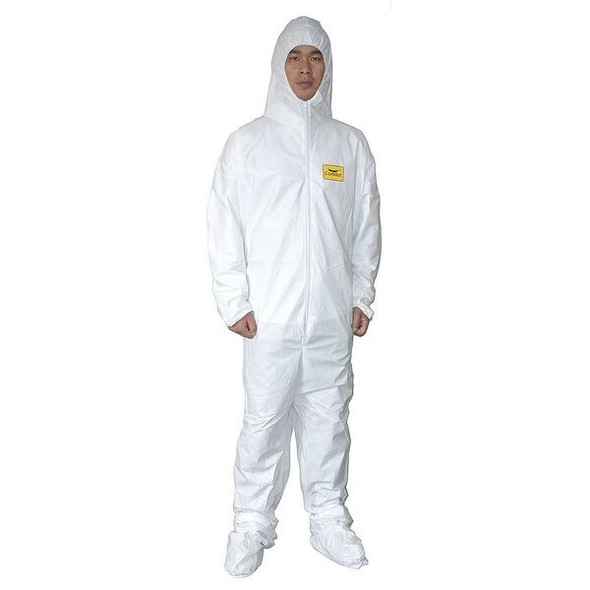 Condor Coveralls,XL,Wht,Film Lam,PK6 30C550 Condor Coveralls,XL,Wht,Film Lam,PK6 30C550