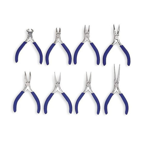 Westward 8 Piece Precision Plier Set Dipped Handle 4PM16