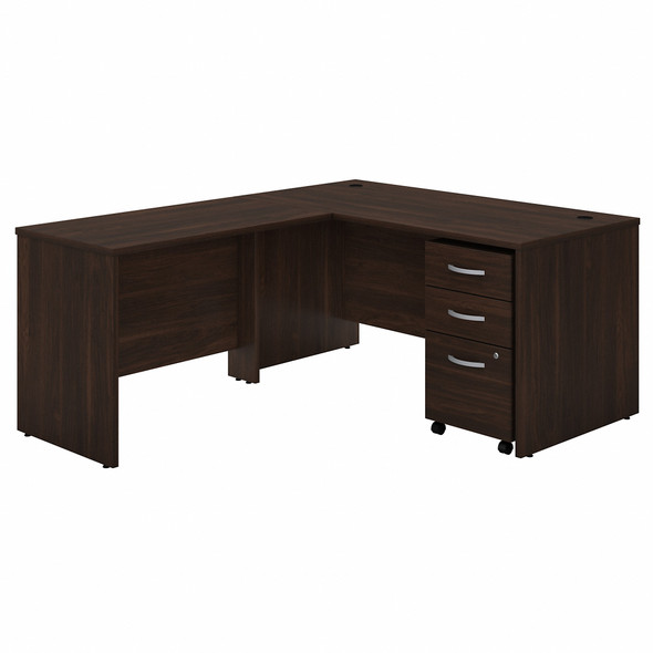 Bush Business Furniture Studio C 60W x 30D L Shaped Desk with Mobile File Cabinet and 42W Return STC008BWSU