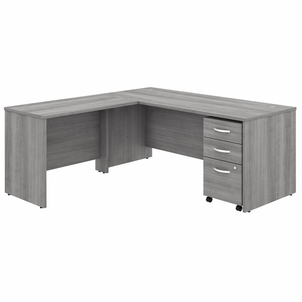 Bush Business Furniture Studio C 72W x 30D L Shaped Desk with Mobile File Cabinet and 42W Return STC007PGSU