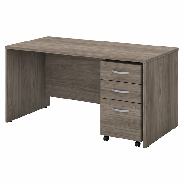 Bush Business Furniture Studio C 60W x 30D Office Desk with Mobile File Cabinet STC014MHSU