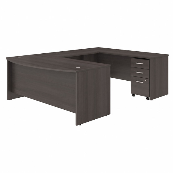 Bush Business Furniture Studio C 72W x 36D U Shaped Desk with Mobile File Cabinet STC004SGSU