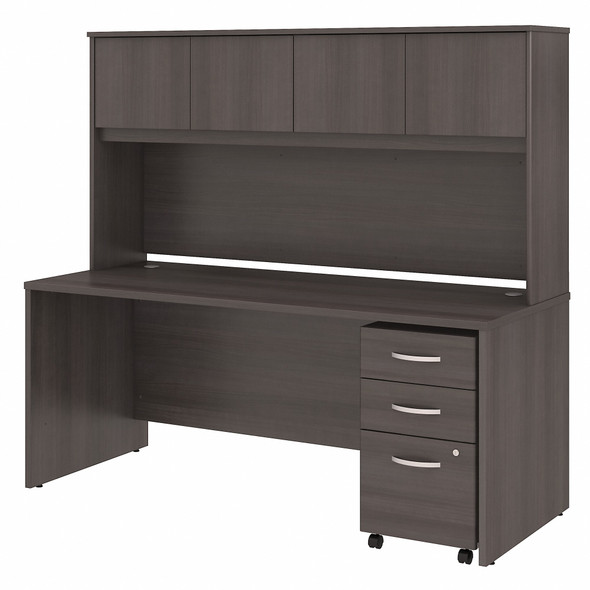 Bush Business Furniture Studio C 72W x 30D Office Desk with Hutch and Mobile File Cabinet STC011SGSU