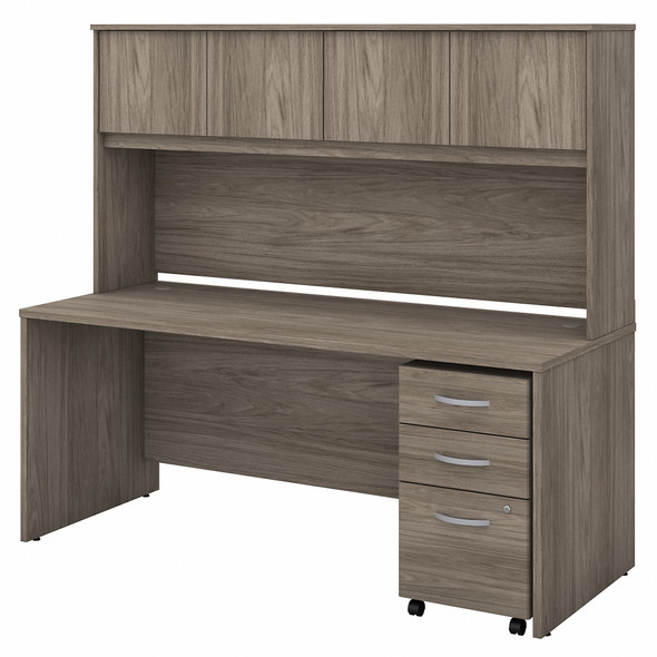 Bush Business Furniture Studio C 72W x 30D Office Desk with Hutch and Mobile File Cabinet STC011MHSU