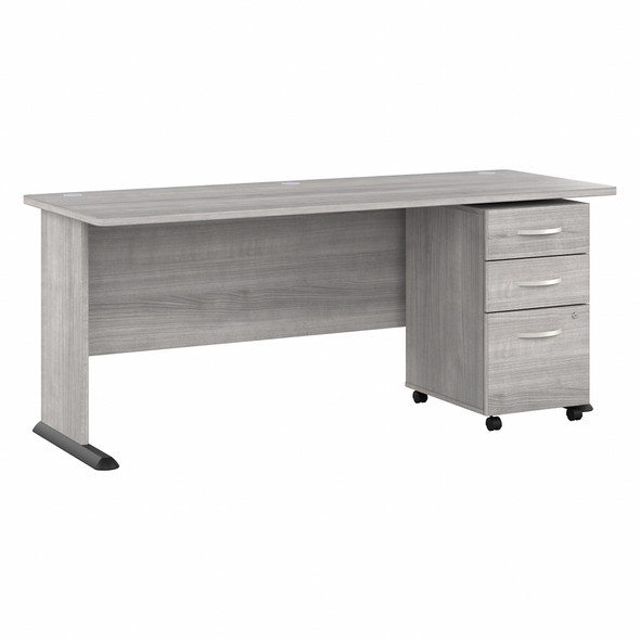 Bush Business Furniture Studio A 72W Computer Desk with 3 Drawer Mobile File Cabinet STA004PGSU