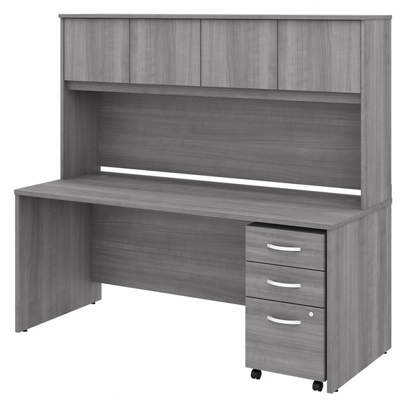 Bush Business Furniture Studio C 72W x 30D Office Desk with Hutch and Mobile File Cabinet STC011PGSU