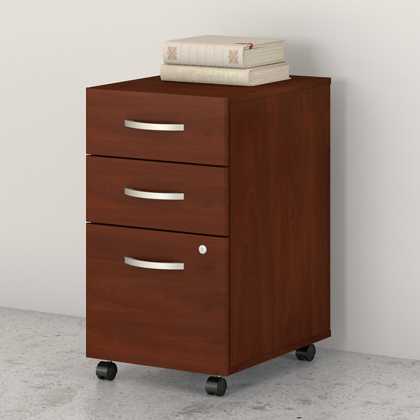 Bush Business Furniture Studio C 3 Drawer Mobile File Cabinet in Hansen Cherry SCF216HCSU