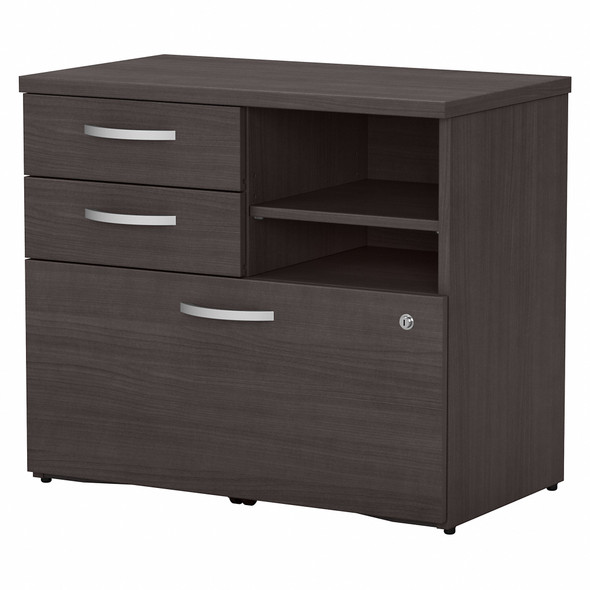 Bush Business Furniture Studio C Office Storage Cabinet with Drawers and Shelves SCF130SGSU
