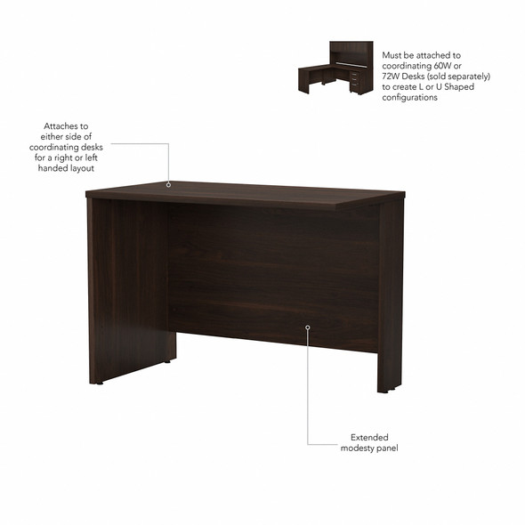 Bush Business Furniture Studio C 42W Desk Return in Black Walnut SCR142BW-Z