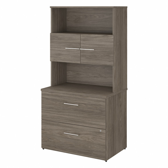 Bush Business Furniture Office 500 36W 2 Drawer Lateral File Cabinet with Hutch OF5007MHSU