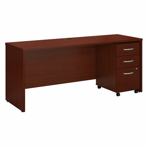 Bush Business Furniture Series C 72W x 24D Office Desk with Mobile File Cabinet SRC026MASU