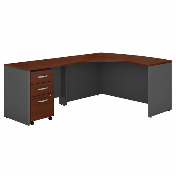 Bush Business Furniture Series C Left Handed L Shaped Desk with Mobile File Cabinet SRC007HCLSU