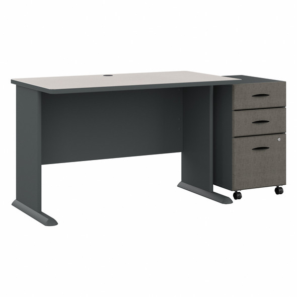 Bush Business Furniture Series A 48W Desk with Mobile File Cabinet SRA025SLSU