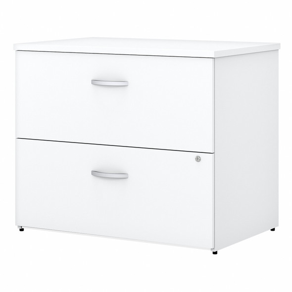 Bush Business Furniture Easy Office 2 Drawer Lateral File Cabinet - Assembled EO109WHSU