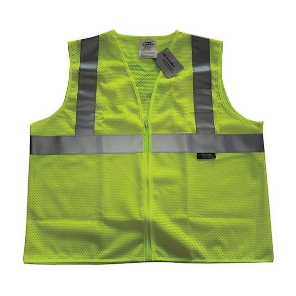 Condor Safety Vest, Yellow/Green, L, Zipper 491T01