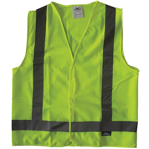 Condor Safety Vest,Yellow/Green,L,Hook-and-Loop 491R85