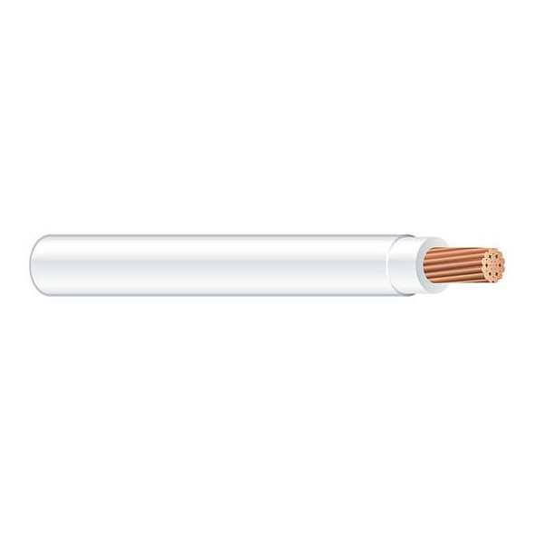 THHN Building Wire, Copper, 10 AWG, 1C, White, Stranded, 1250 ft