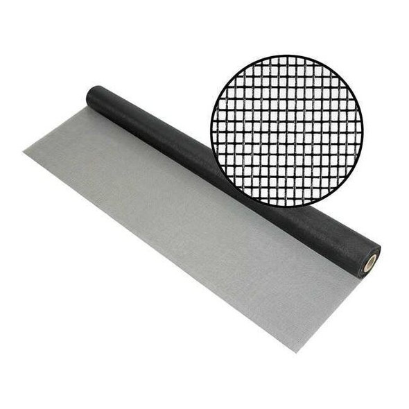 Replacement Screen, Fiberglass, 84 in W, 100 ft L, 0.013 in Wire Dia, Charcoal