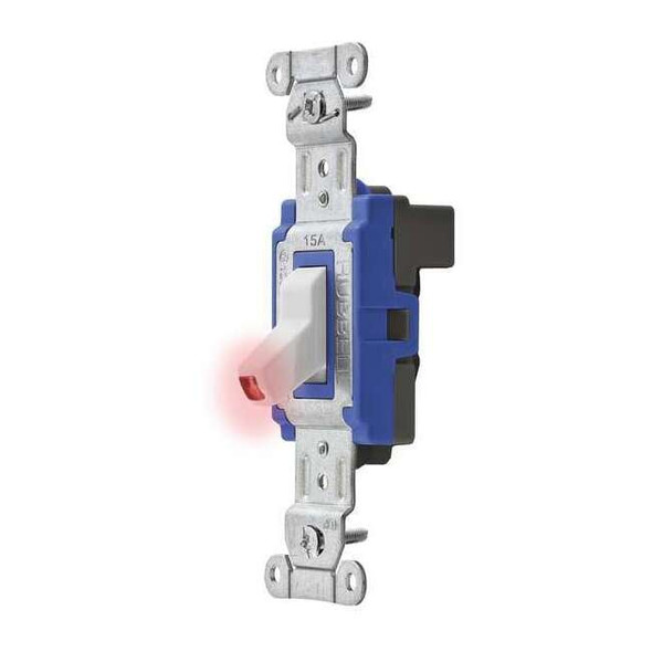 Pilot Lit Wall Swtch, 1-Pole, 120/277V, 15A