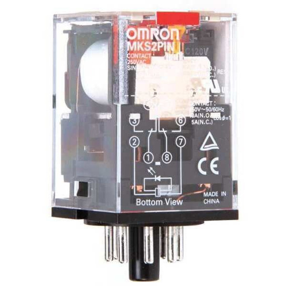 Omron Plug-In, General Purpose Relay, Octal, 10 A, 8 Pins, Plug-in MKS2PINAC120