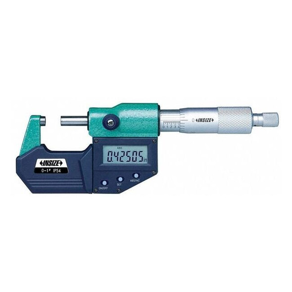 Insize Electronic Outside Micrometer,0 to 1" Range,0.00005" 3108-1F