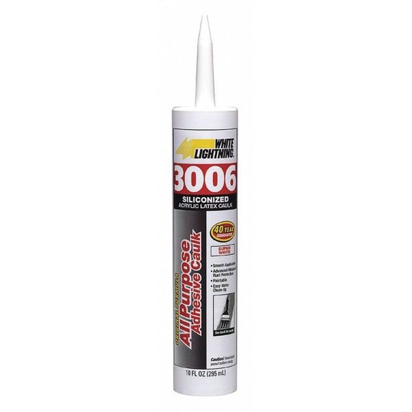 Hybrid Caulk, 10 oz, Cartridge, White, Hybrid Base, 3006