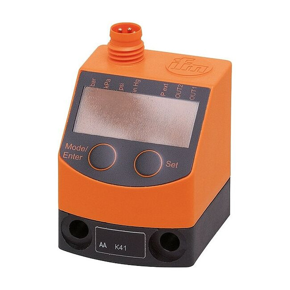 Ifm Pressure Switch, Standard, 2SPST, G1/8 BSP, -14.5  to 145 psi Range PQ7834