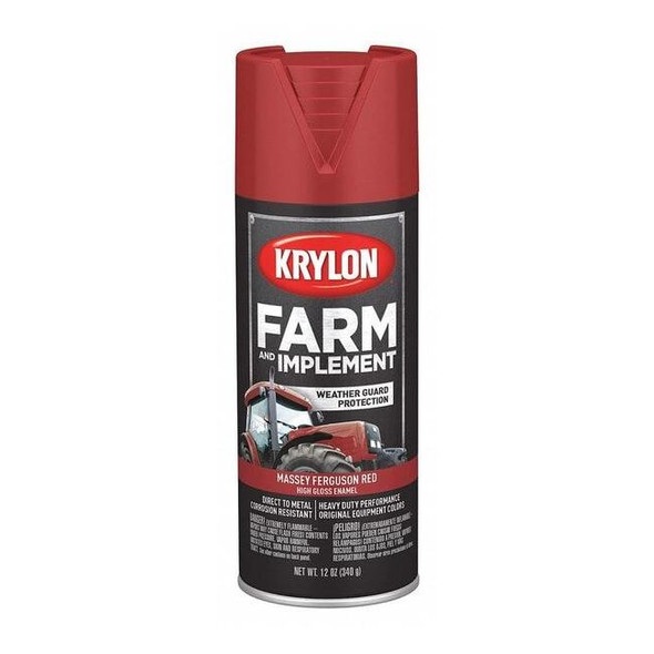 Krylon Spray Paint, Massey Ferguson Red, High-Gloss, Solvent, 12 oz K01939008