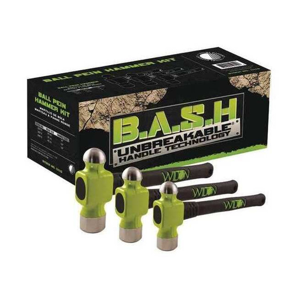 Wilton 3-piece Ball Peen Hammer Set, 24-40 oz., 14" Rubber Handle 11110