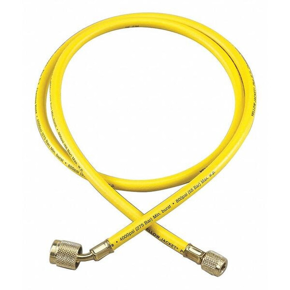 Yellow Jacket Charging/Vacuum Hose,12" L,Brass Fitting 22012