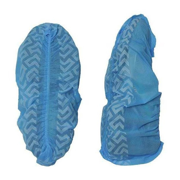 Disposable Shoe Covers, Polypropylene, Blue, Slip Resistant Sole: Yes