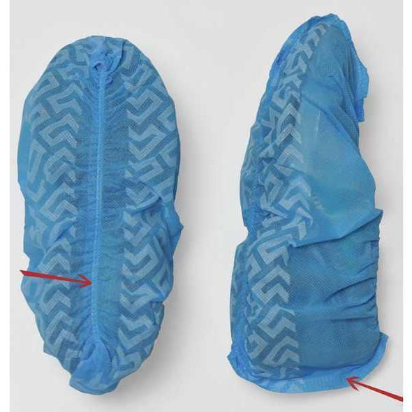 Action Chemical Disposable Shoe Covers, Polypropylene, Blue, Slip Resistant Sole: Yes PP18NSB