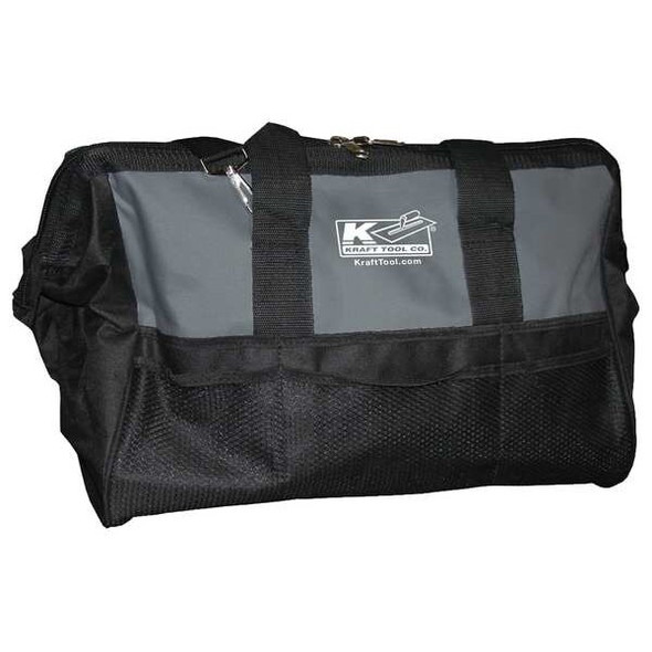 Kraft Tool Tool Bag, Black, Gray, Nylon, 12 Pockets WL102