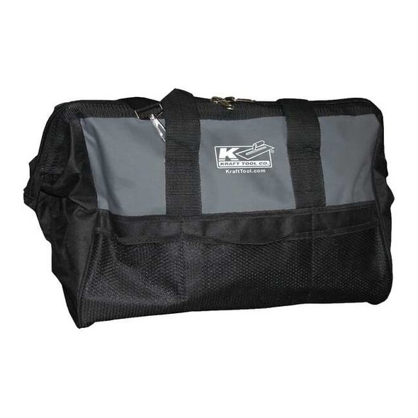 Kraft Tool Tool Bag, Black, Gray, Nylon, 12 Pockets WL102