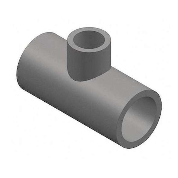 PVC Reducing Tee, Socket x Socket x Socket, 2 1/2 in x 2 1/2 in x 2 in Pipe Size