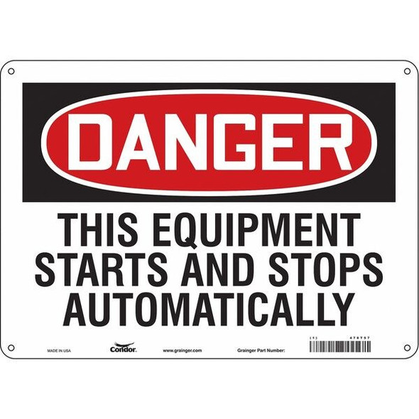 Condor Safety Sign,10 in x 14 in,Polyethylene 478T57