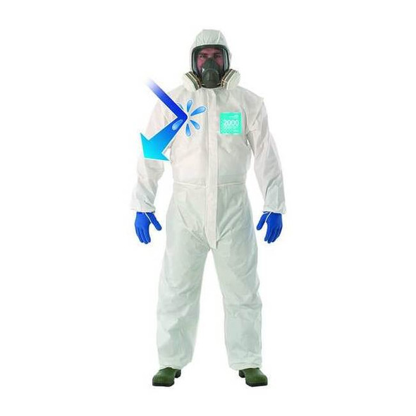 Ansell Hooded Coverall,Bound,Whites,3XL,PK25 68-2000C