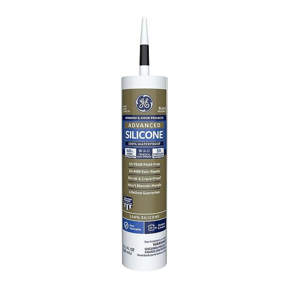Silicone Sealant, 10 oz, Cartridge, Black, Silicone Base, Advanced Silicone