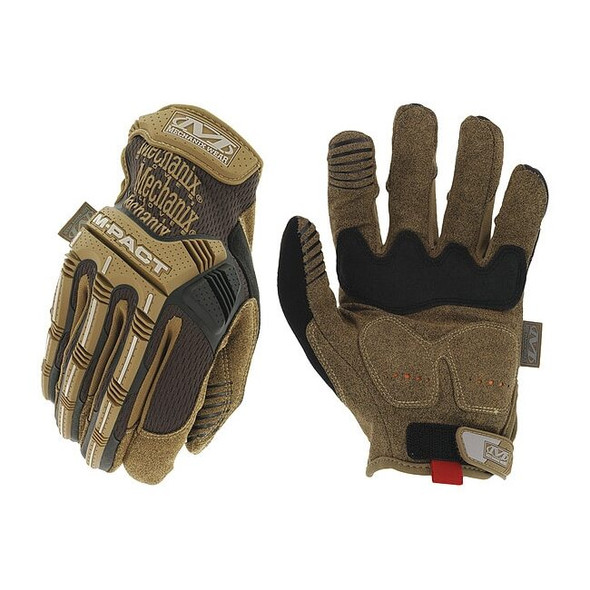 M-Pact(R) Mechanics Gloves, Synthetic Leather Palm, TPR Back, 9, Brown