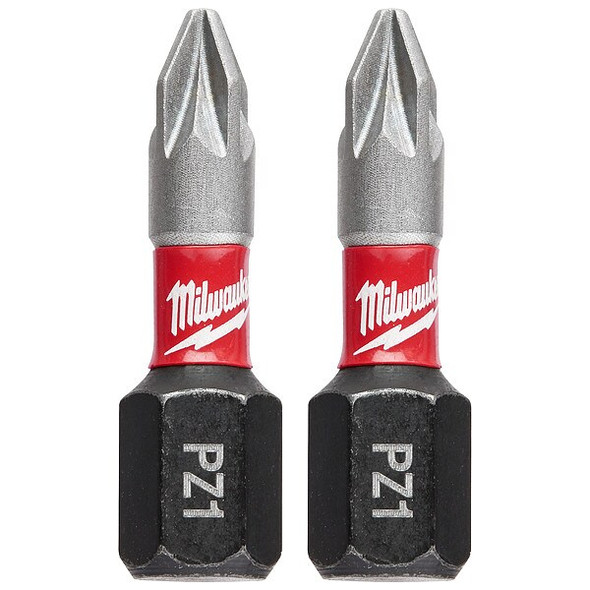 1 in. Pozidriv No 1 SHOCKWAVE Impact Duty Insert Bit (2 pk)
