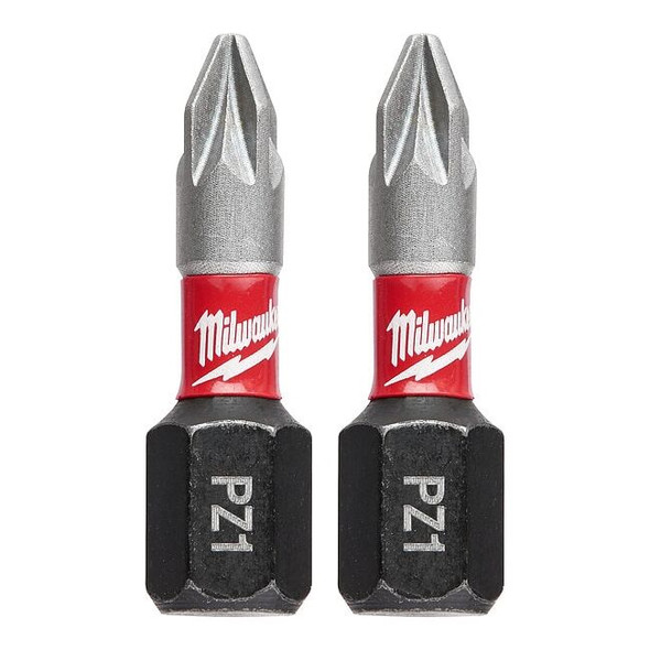 Milwaukee Tool Shockwave 1" Impact Pozidriv No. 1 Insert Bits (2PK) 48-32-4431