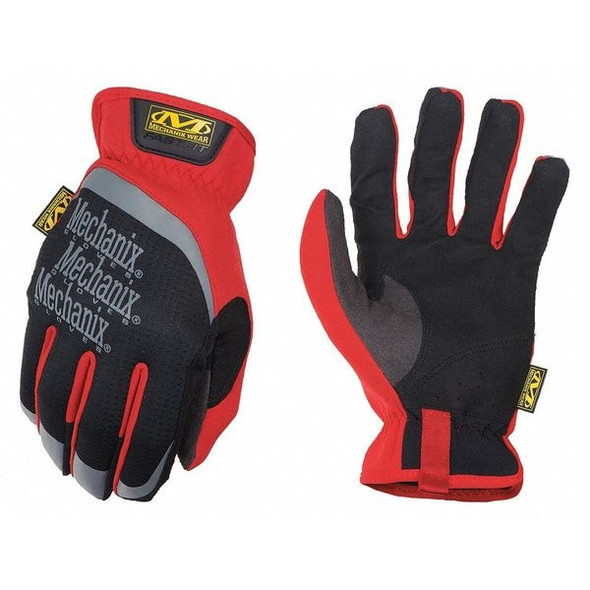 FastFit(R) Mechanics Gloves, Synthetic Leather Palm, TrekDry Back, 9, Red