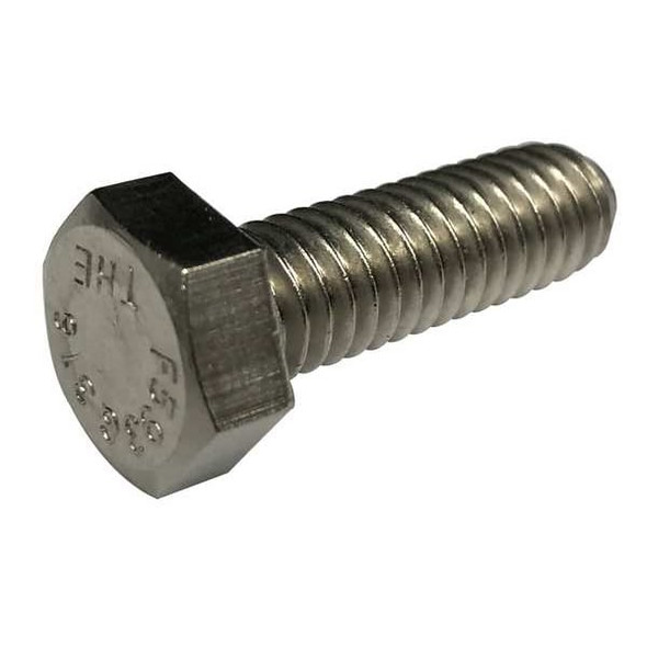 #10-32 x 1 in Hex Hex Machine Screw, Plain 18-8 Stainless Steel, 100 PK
