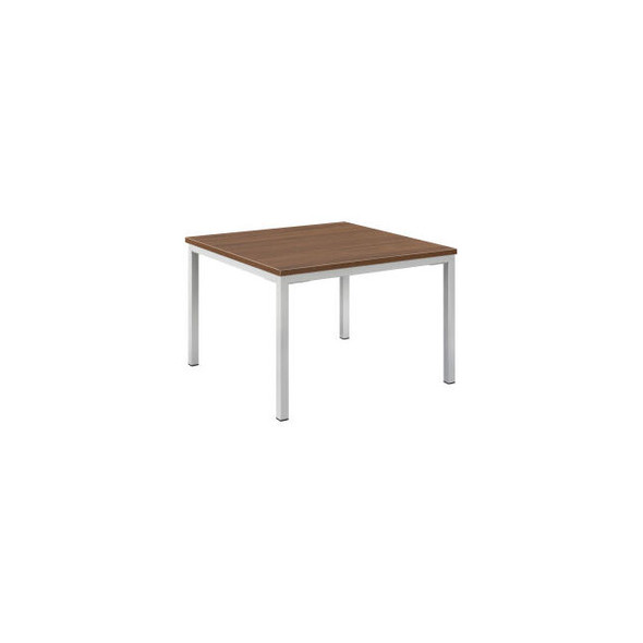 Interion Wood End Table with Steel Frame - 24"" x 24"" - Walnut