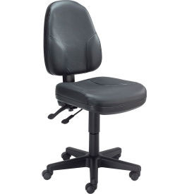 Interion Task Chair With 19""H Back Leather Black