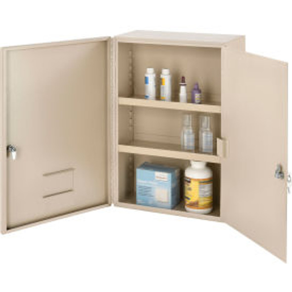 Global Industrial Medium Narcotics Cabinet Double Door/Double Lock 16""W x 8""D