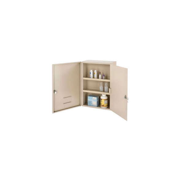 Global Industrial Medium Narcotics Cabinet Double Door/Double Lock 16""W x 8""D