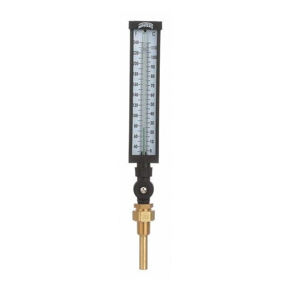 Winters Thermometer,Analog,30-240 deg,3/4in NPT TIM100LF.