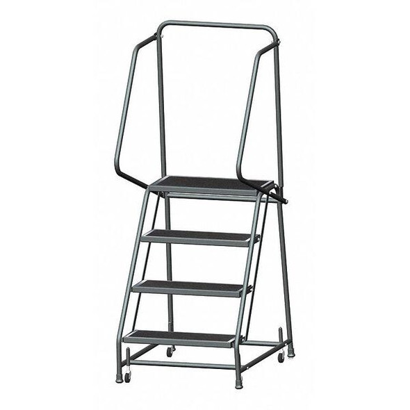 Ballymore 5.7 ft H Steel Rolling Ladder, 4 Steps, 450 lb Load Capacity H426R