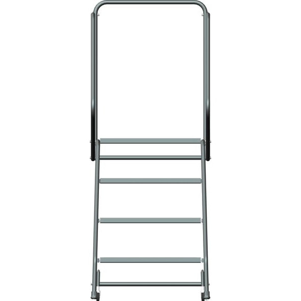 Ballymore 5.7 ft H Steel Rolling Ladder, 4 Steps, 450 lb Load Capacity H426R